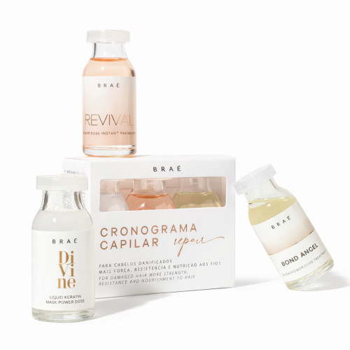 Фото - Набір ампул BRAÉ Power Dose Repair SET для миттєвого відновлення пошкодженого волосся, 3 ампули по 13 мл.