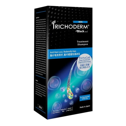 Фото - Зміцнюючий очищуючий шампунь для чоловіків Trichoderm Black Men Shampoo проти випадіння волосся 