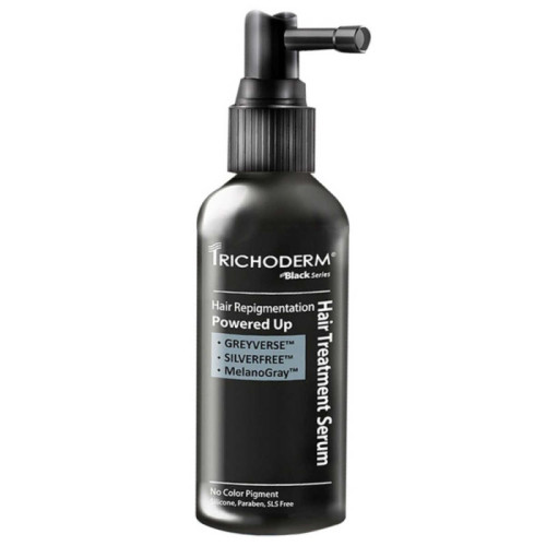Фото -   Спрей-сироватка для шкіри голови Trichoderm Black Anti-Grey MAX Hair Treatment Serum проти  утворення сивого волосся 